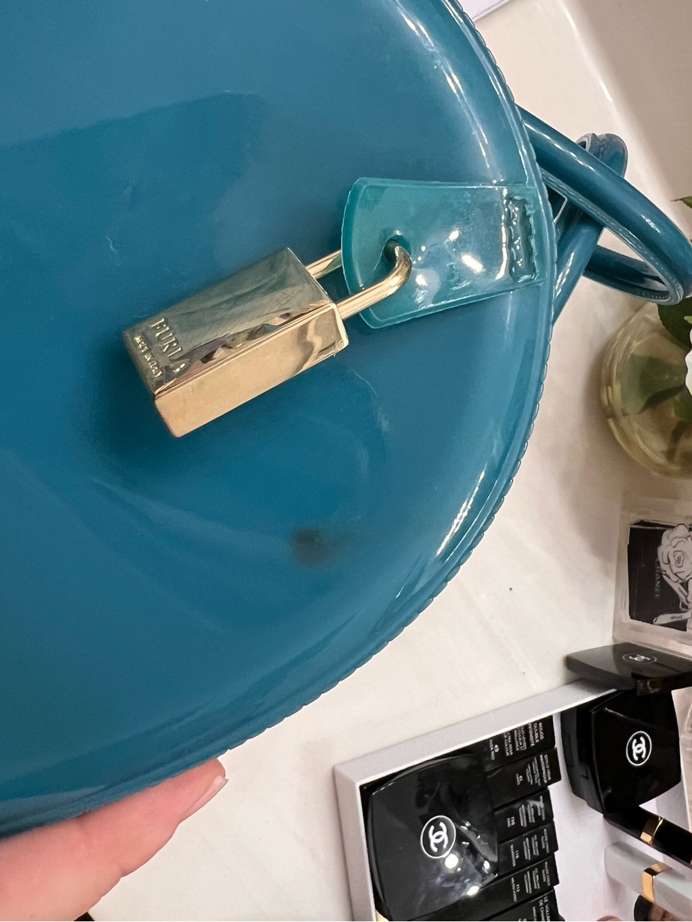 Furla Teal Jelly Bag with Pouch - Picture 11 of 16